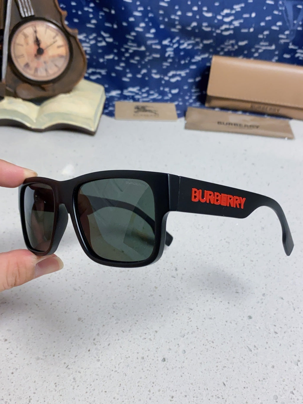 Burberry Polarized Square Gray Lens Sunglasses for Men & Women - 867198 - detail image 6
