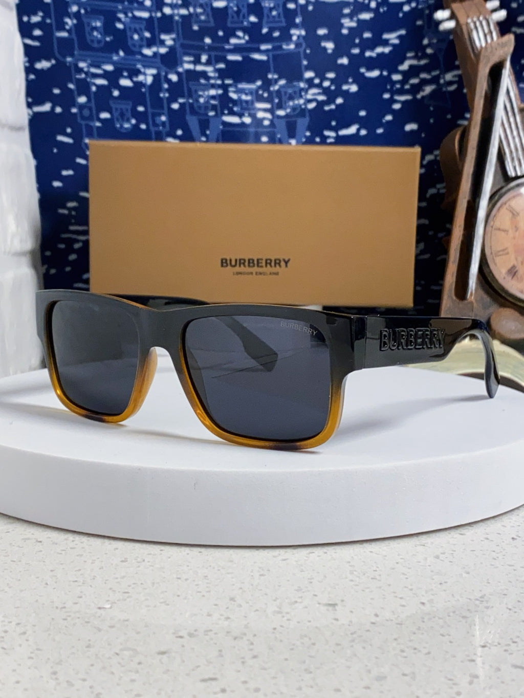 Burberry Polarized Square Black Lens Sunglasses for Men & Women - 867199