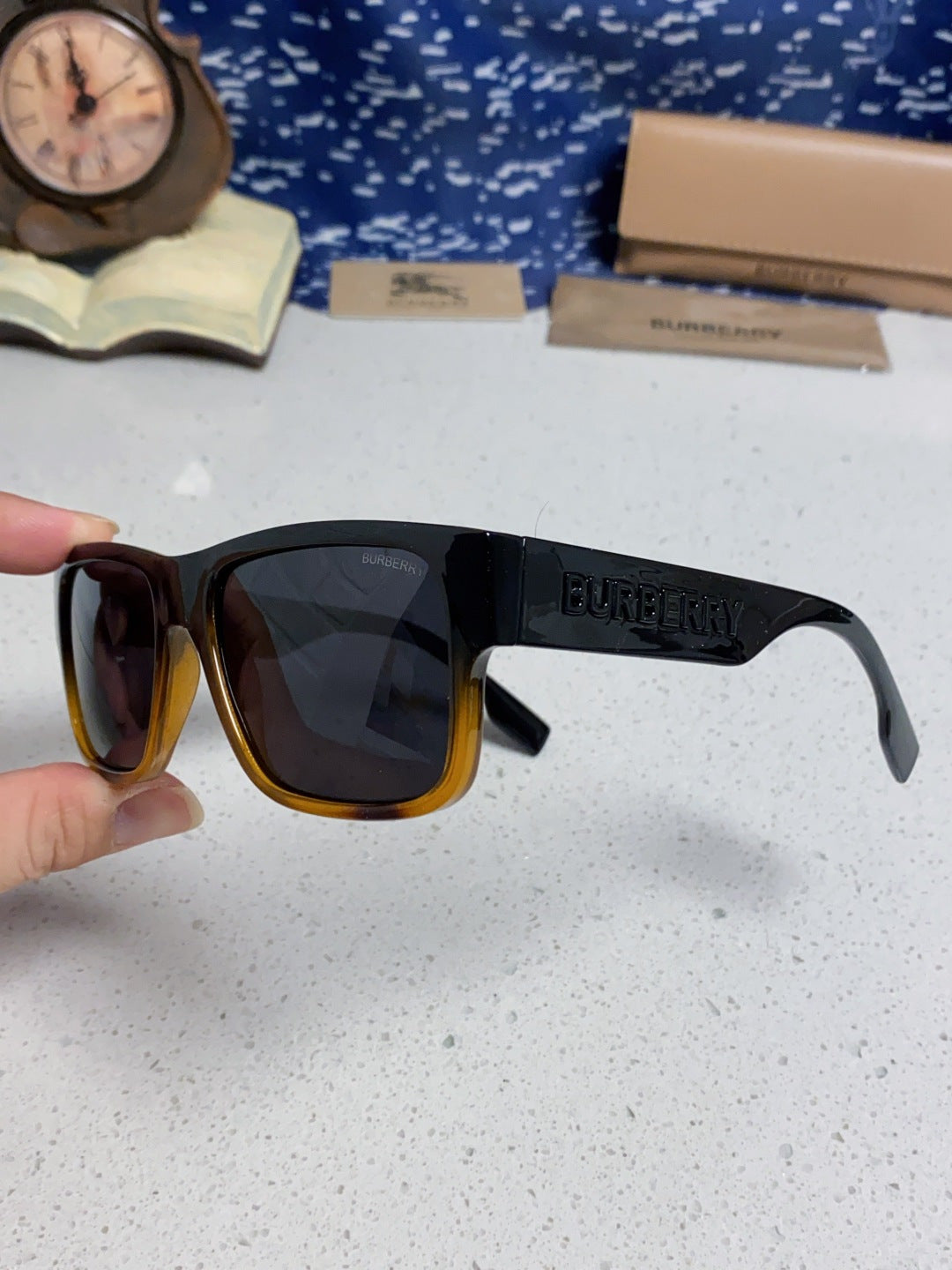 Burberry Polarized Square Black Lens Sunglasses for Men & Women - 867199 - detail image 6