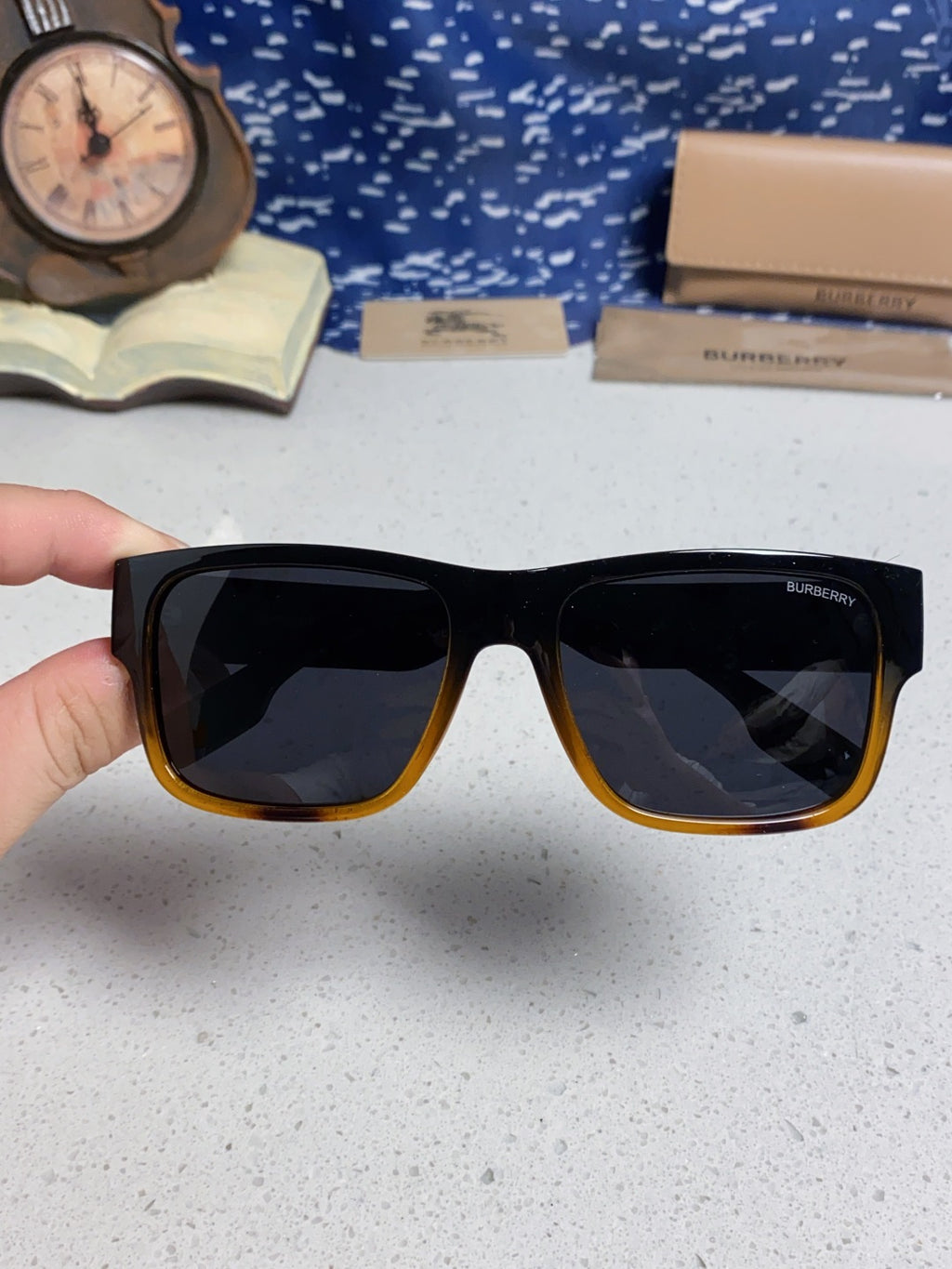 Burberry Polarized Square Black Lens Sunglasses for Men & Women - 867199 - detail image 4