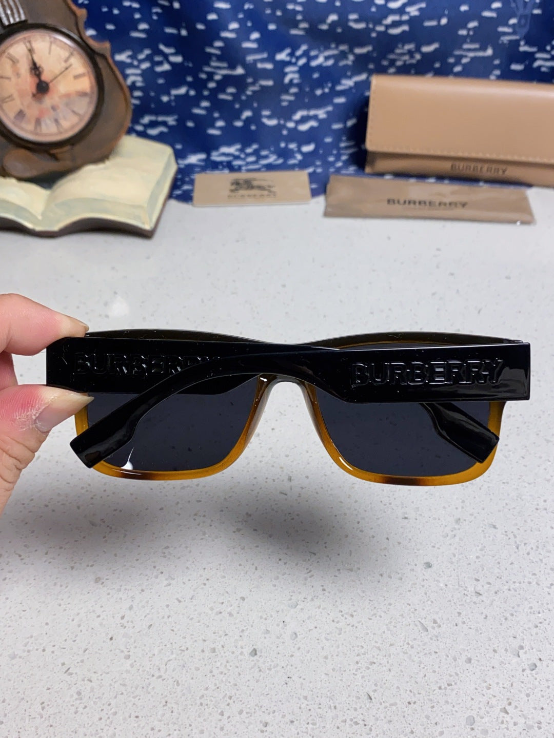 Burberry Polarized Square Black Lens Sunglasses for Men & Women - 867199 - detail image 5
