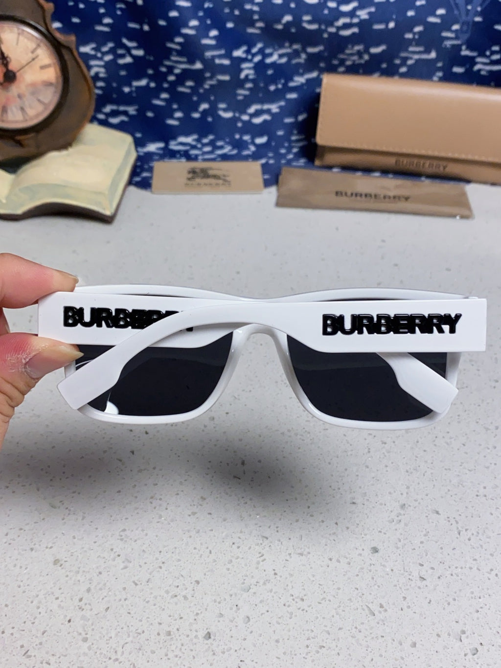 Burberry Polarized Square Silver Lens Sunglasses for Men & Women - 867200 - detail image 5
