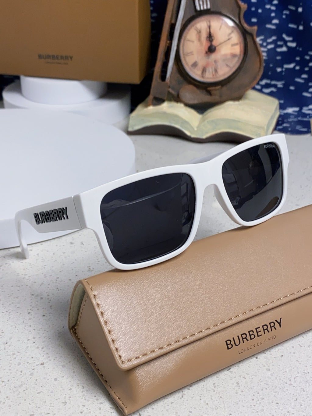 Burberry Polarized Square Silver Lens Sunglasses for Men & Women - detail image 10