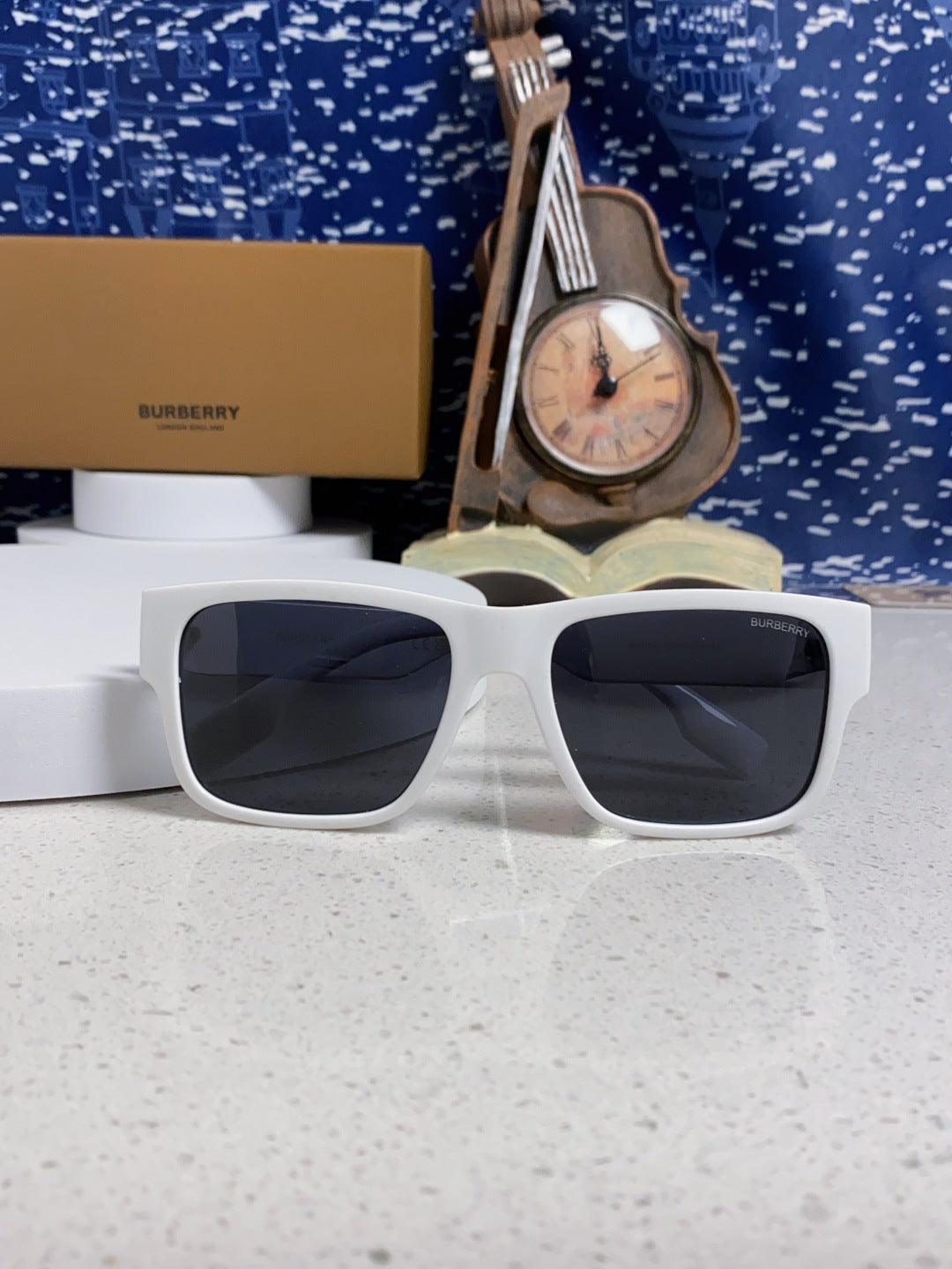 Burberry Polarized Square Silver Lens Sunglasses for Men & Women - detail image 9