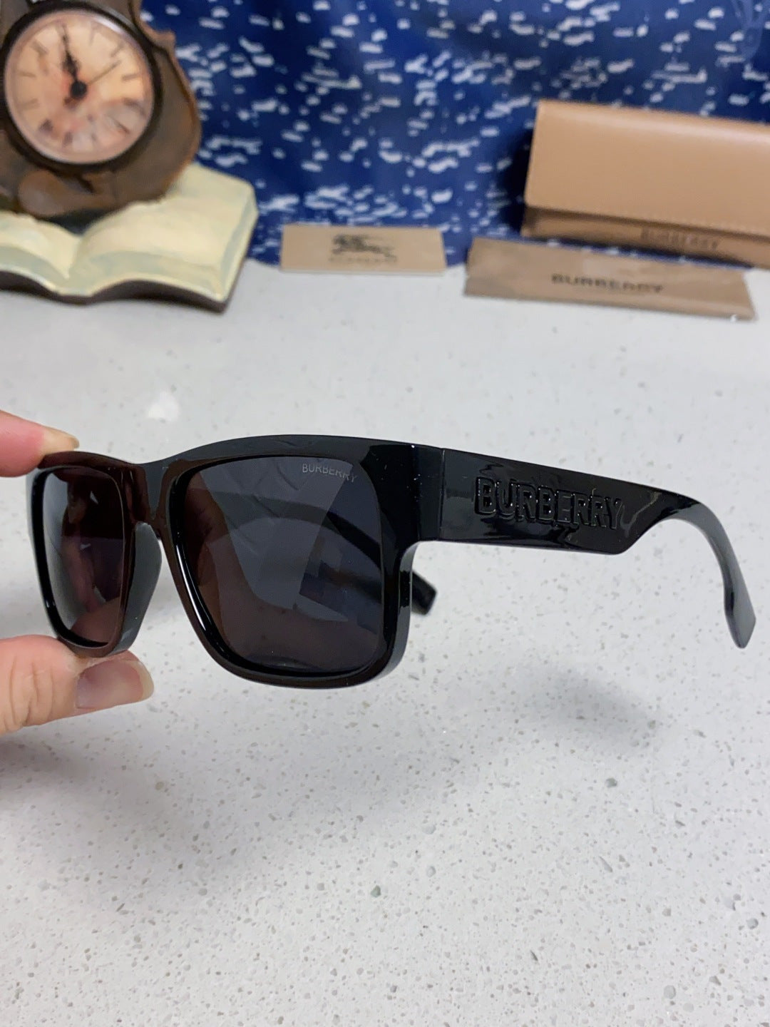Burberry Polarized Square Black Lens Sunglasses for Men & Women - 867201 - detail image 6