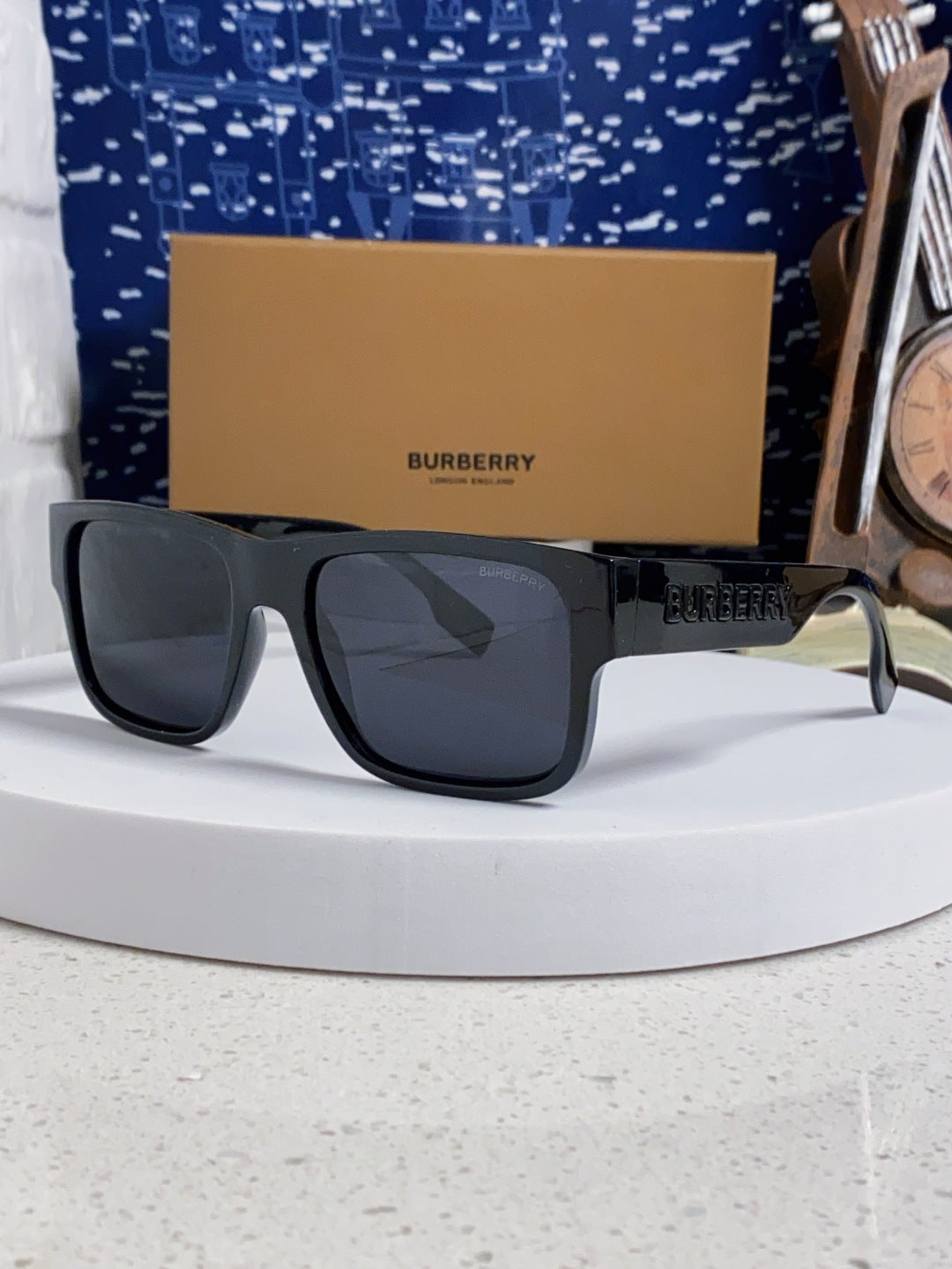 Burberry Polarized Square Black Lens Sunglasses for Men & Women - 416054