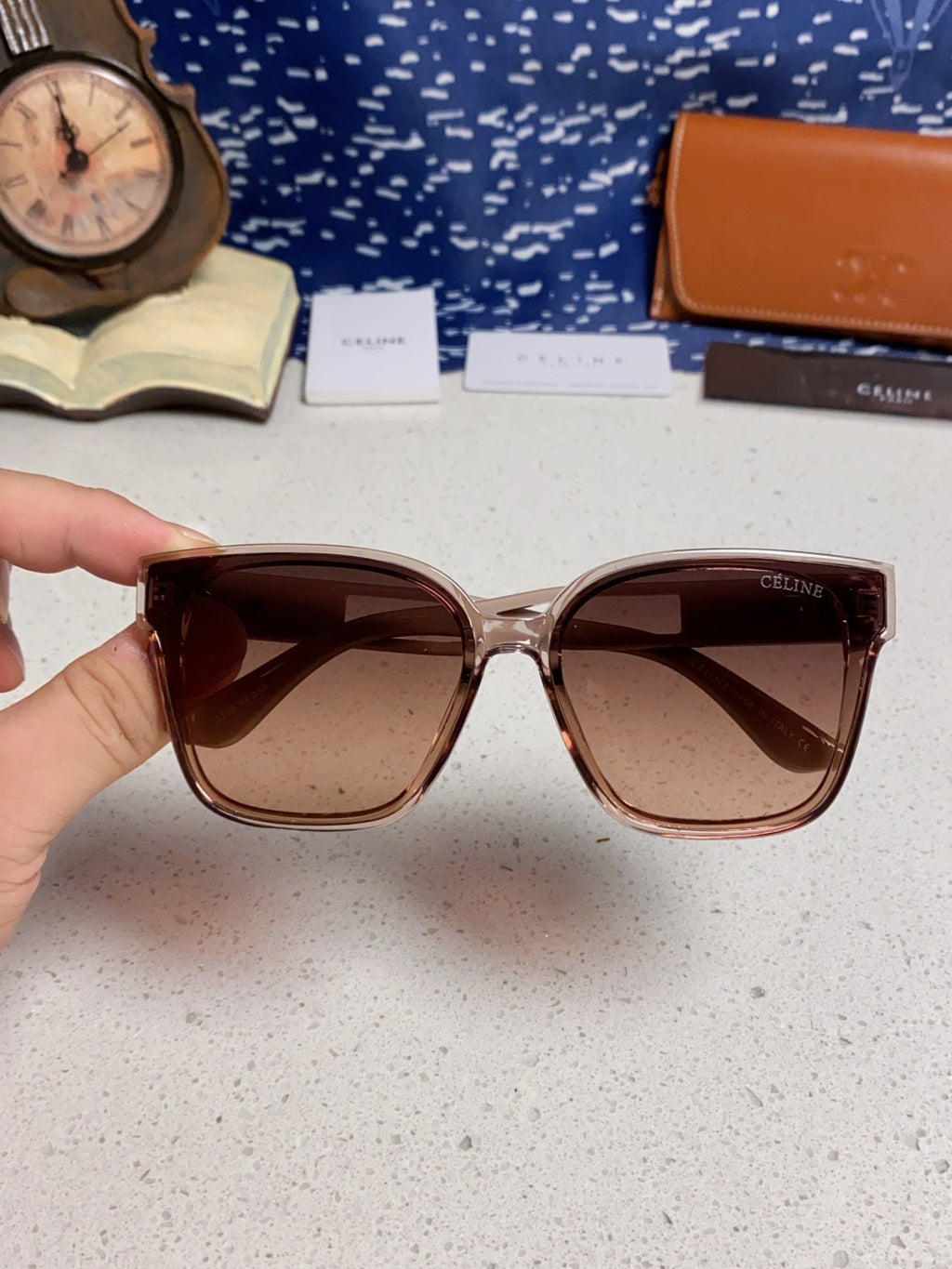 Celine Square Red Lens Sunglasses for Women - detail image 4