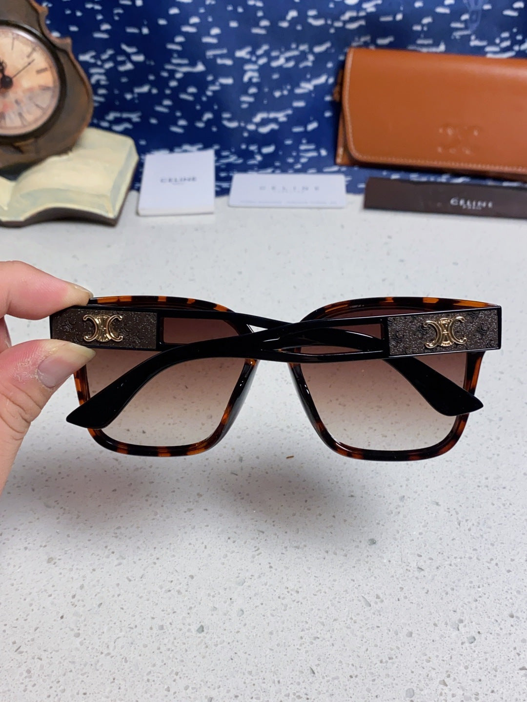 Celine Square Black Lens Sunglasses for Women - 415626 - detail image 4