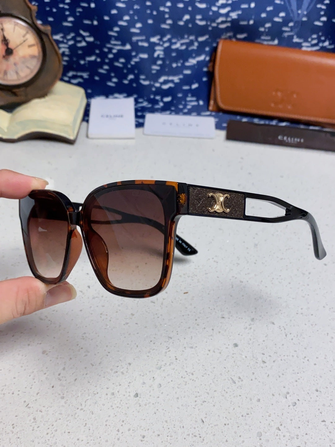Celine Square Black Lens Sunglasses for Women - 449267 - detail image 5