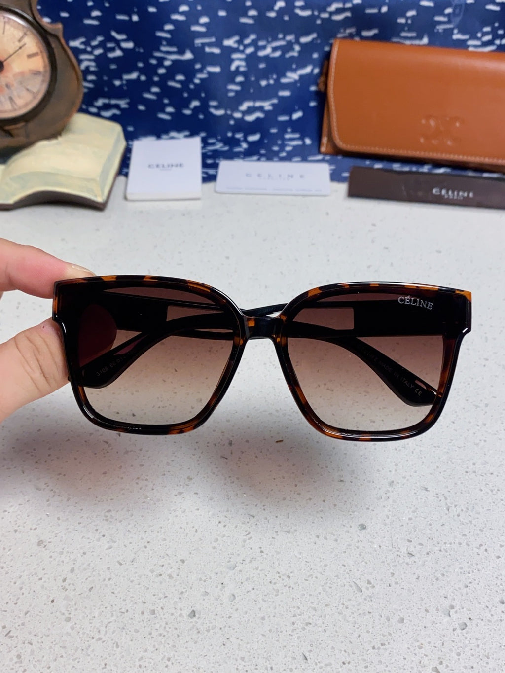 Celine Square Black Lens Sunglasses for Women - 449267 - detail image 3