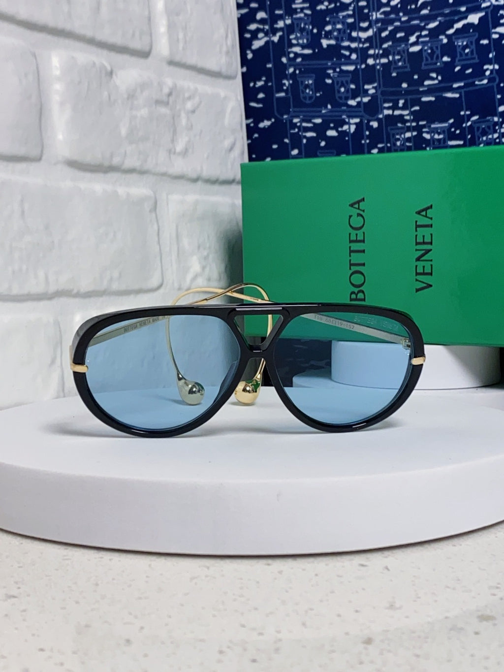 Bottega Veneta BV1273 Aviator Blue Lens Sunglasses for Men & Women - detail image 2