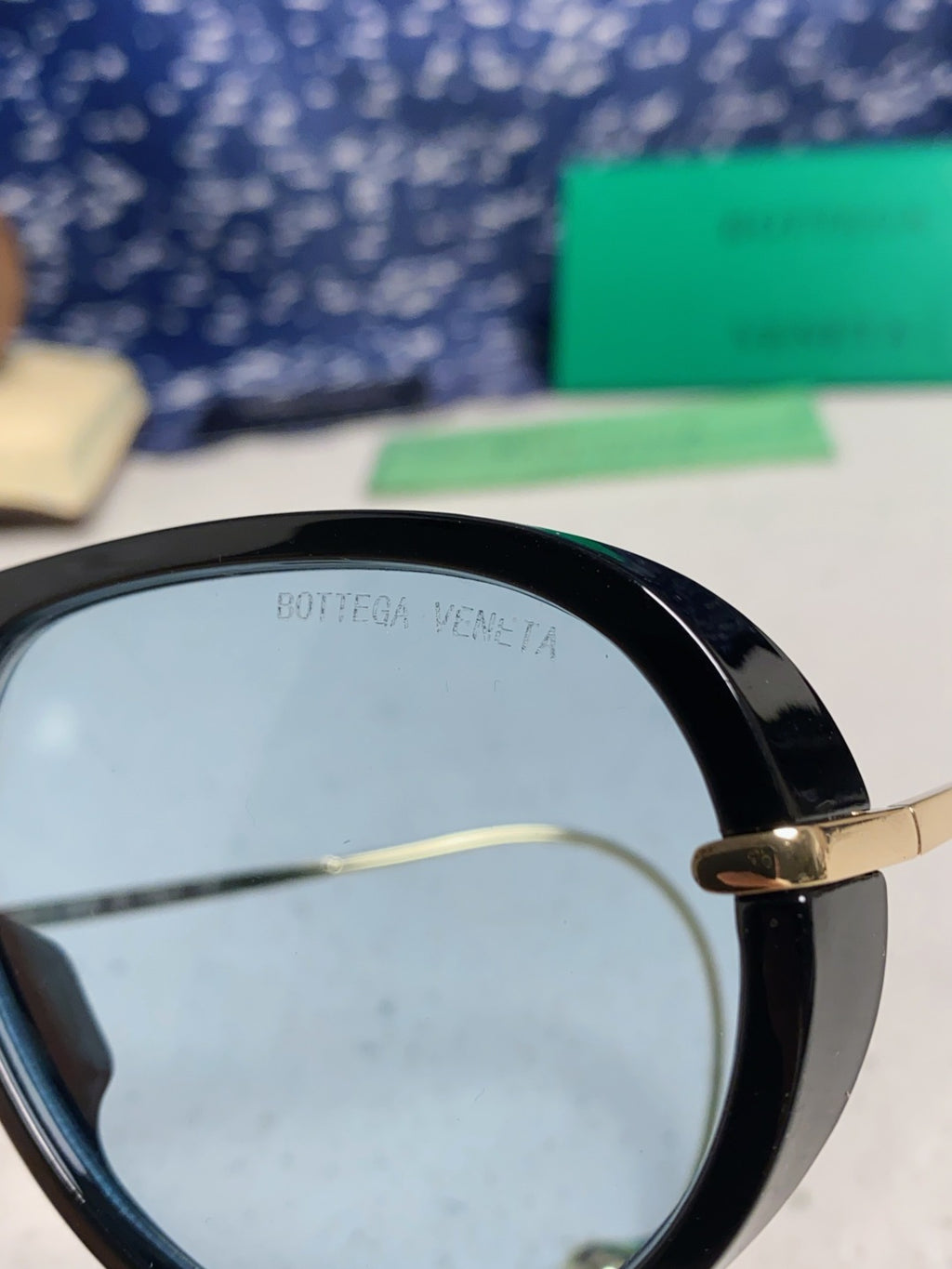 Bottega Veneta BV1273 Aviator Blue Lens Sunglasses for Men & Women - detail image 7