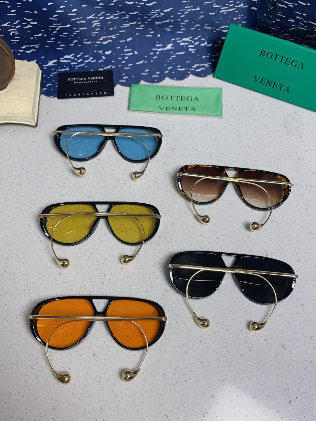 Bottega Veneta BV1273 Aviator Gold Lens Sunglasses for Men & Women - detail image 11
