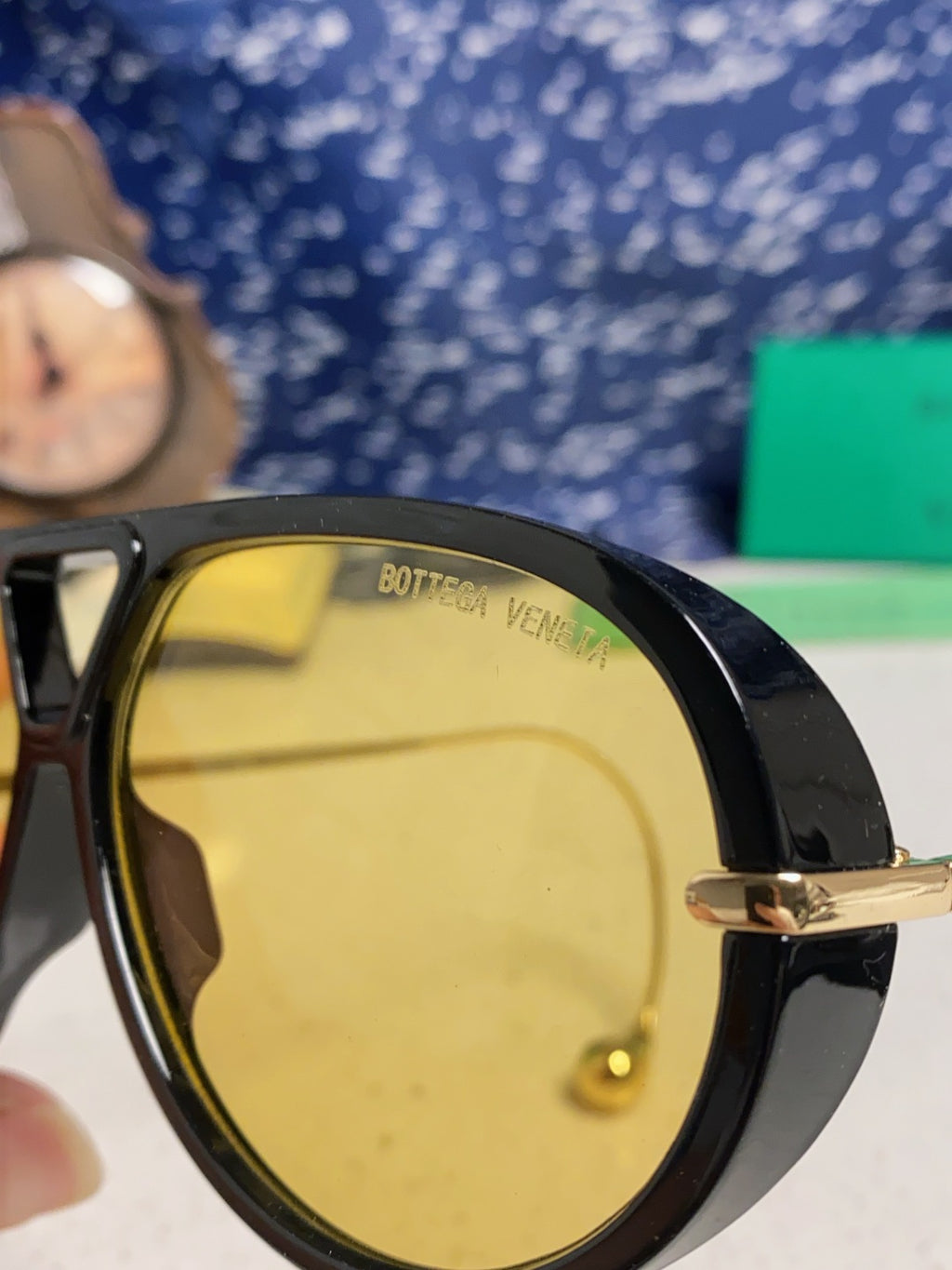 Bottega Veneta BV1273 Aviator Gold Lens Sunglasses for Men & Women - detail image 8