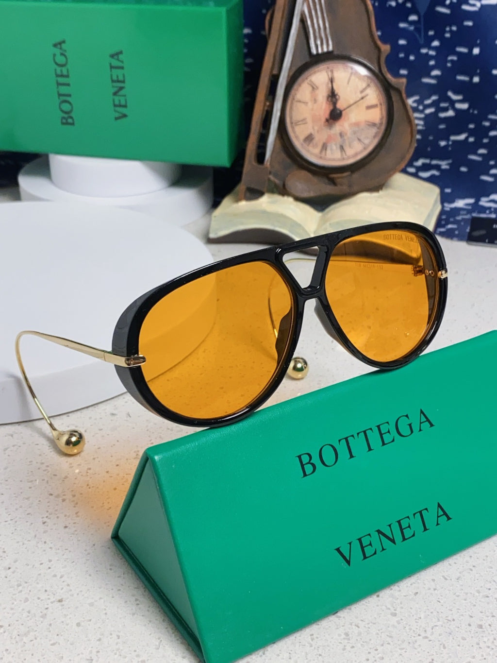 Bottega Veneta BV1273 Aviator Black Lens Sunglasses for Men & Women - 449961 - detail image 8