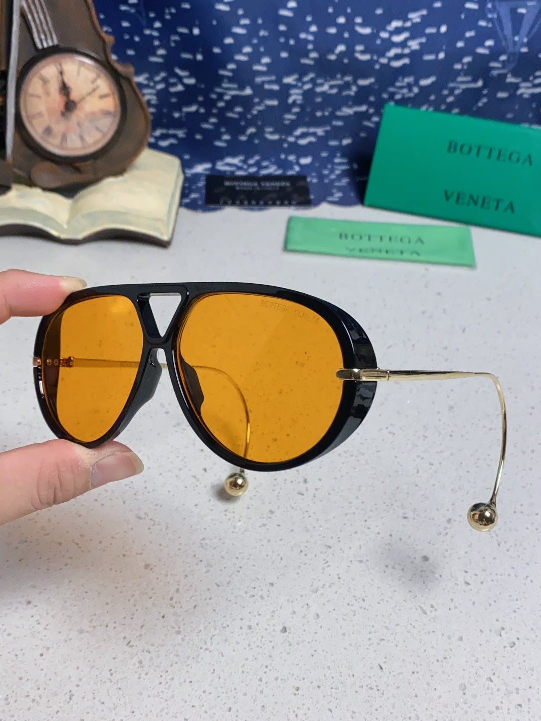 Bottega Veneta BV1273 Aviator Black Lens Sunglasses for Men & Women - 449961 - detail image 5