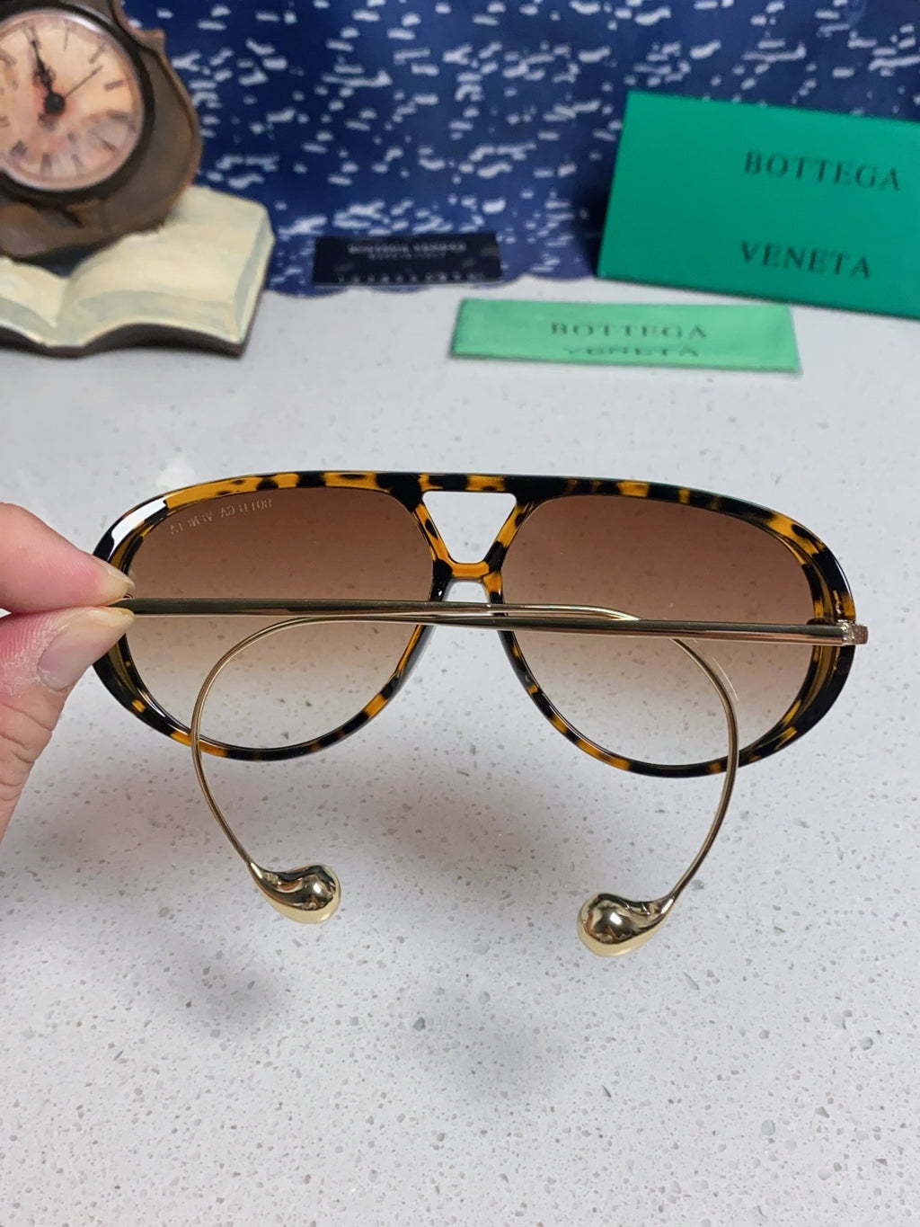 Bottega Veneta BV1273 Aviator Red Lens Sunglasses for Men & Women - detail image 6