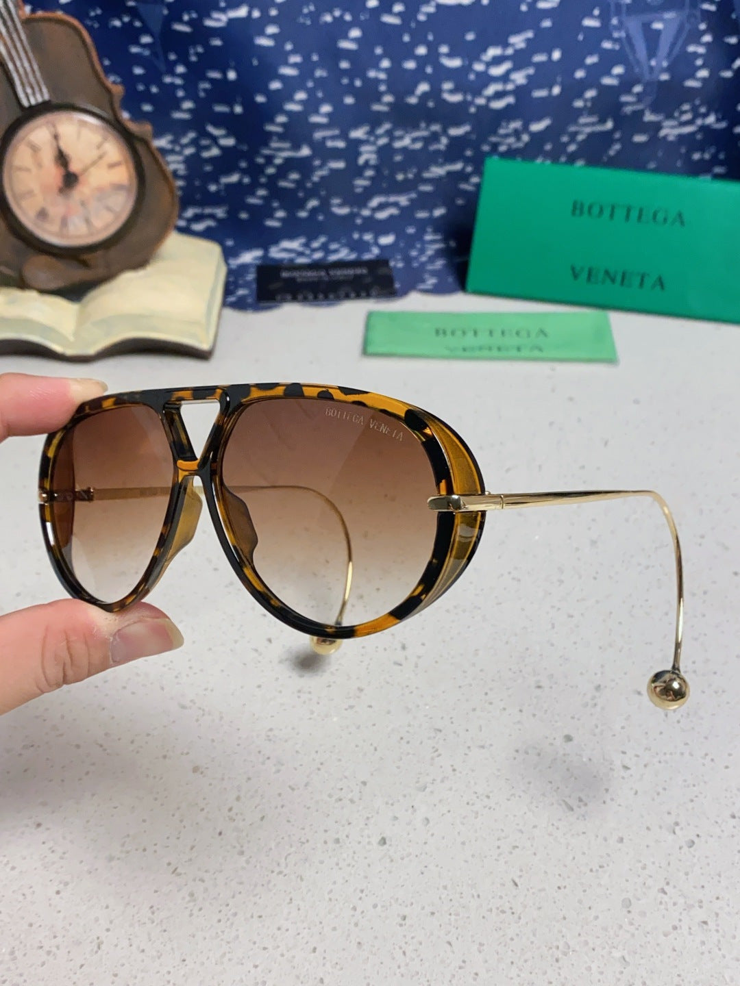 Bottega Veneta BV1273 Aviator Red Lens Sunglasses for Men & Women - 416433 - detail image 7