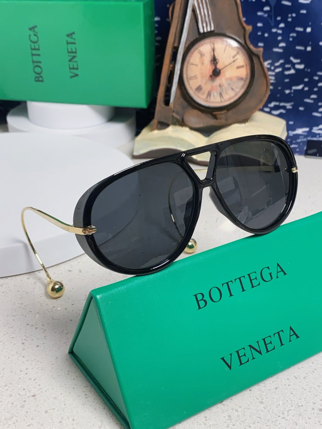 Bottega Veneta BV1273 Aviator Black Lens Sunglasses for Men & Women - 416434 - detail image 9