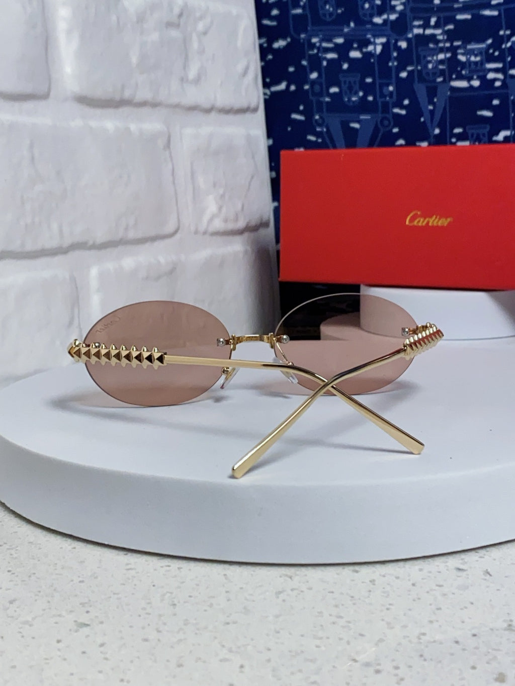 Cartier Lightweight Rimless Silver Lens Sunglasses for Men & Women - 449570 - detail image 3