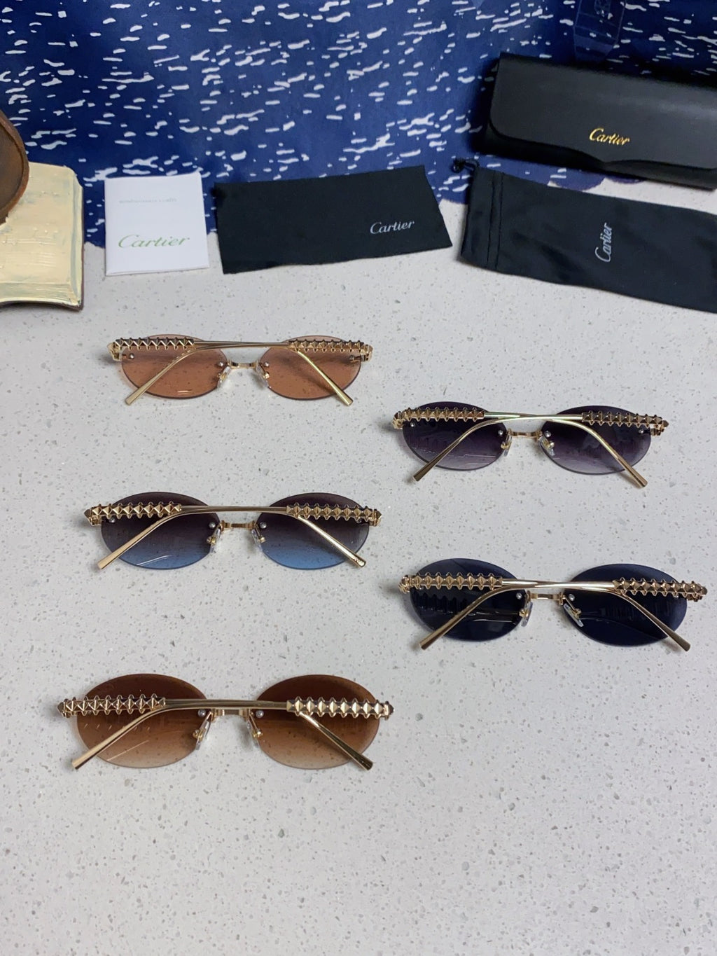 Cartier Lightweight Rimless Silver Lens Sunglasses for Men & Women - 449570 - detail image 11