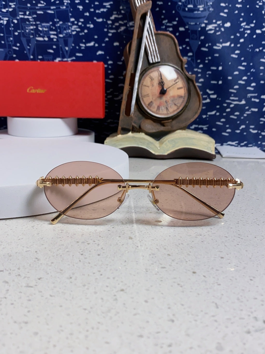 Cartier Lightweight Rimless Silver Lens Sunglasses for Men & Women - 449570 - detail image 9