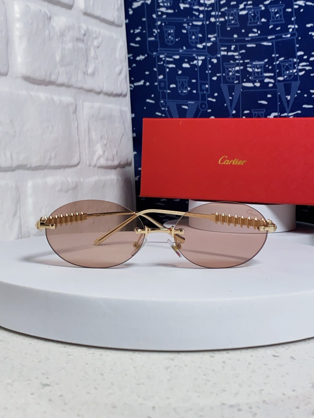 Cartier Lightweight Rimless Silver Lens Sunglasses for Men & Women - 449570 - detail image 2