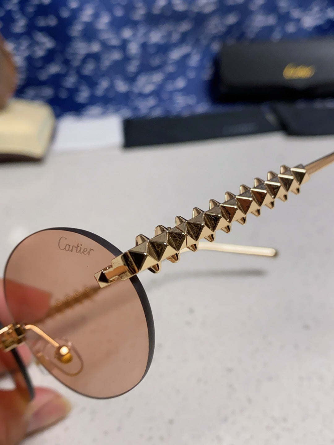 Cartier Lightweight Rimless Silver Lens Sunglasses for Men & Women - 449570 - detail image 7