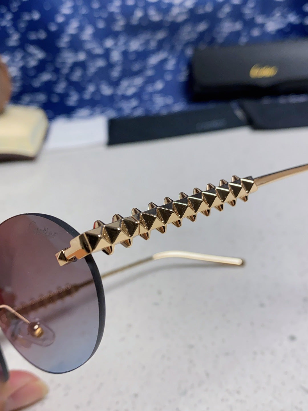Cartier Lightweight Rimless Silver Lens Sunglasses for Men & Women - 415837 - detail image 7