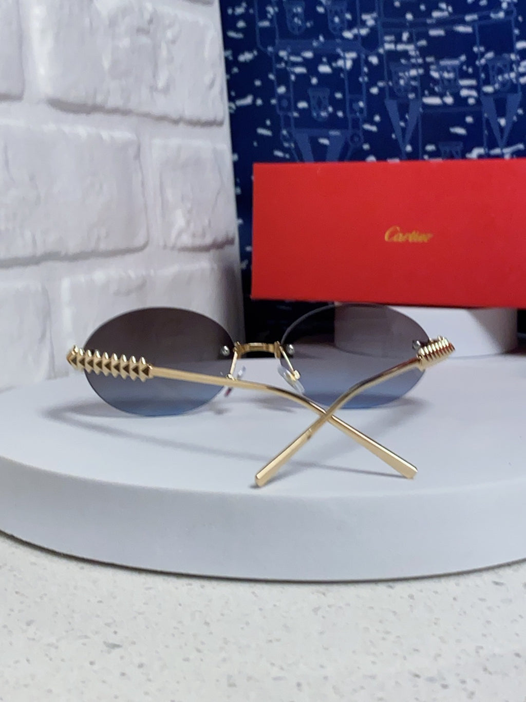Cartier Lightweight Rimless Silver Lens Sunglasses for Men & Women - 449429 - detail image 3