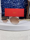Cartier Lightweight Rimless Brown Lens Sunglasses for Men & Women - 449430