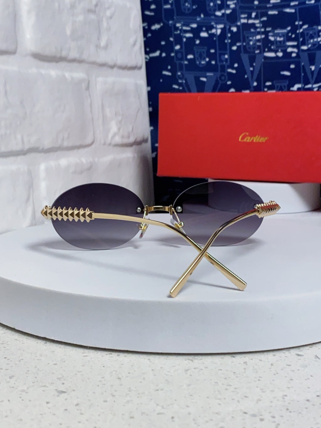 Cartier Lightweight Rimless Silver Lens Sunglasses for Men & Women - 449431 - detail image 3