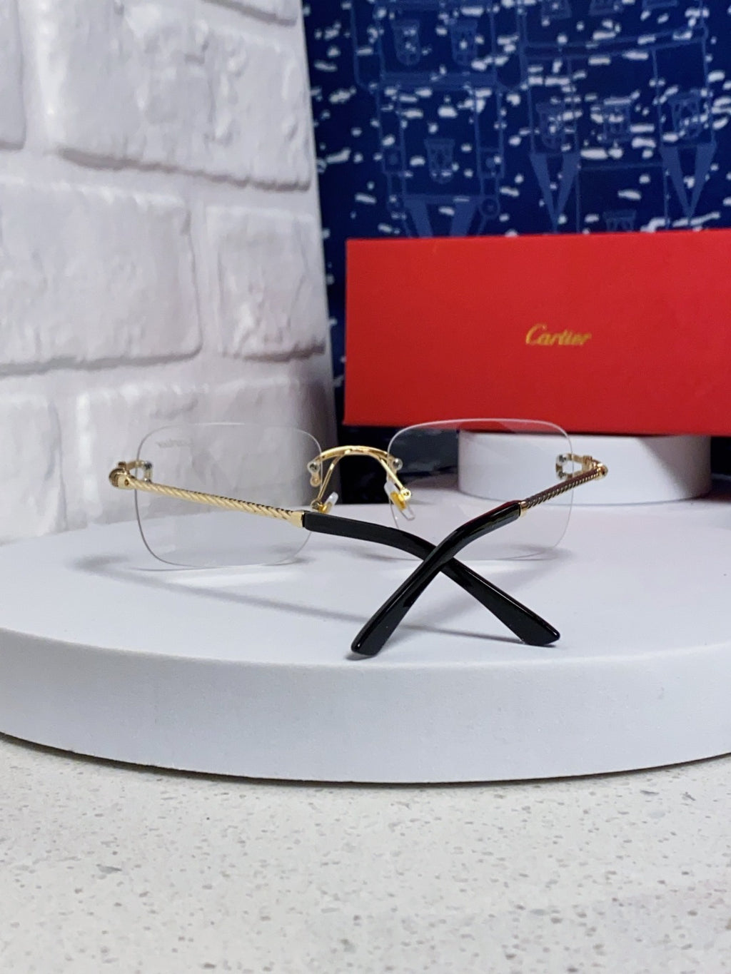 Cartier Lightweight Rimless Silver Lens Sunglasses for Men & Women - 415841 - detail image 3