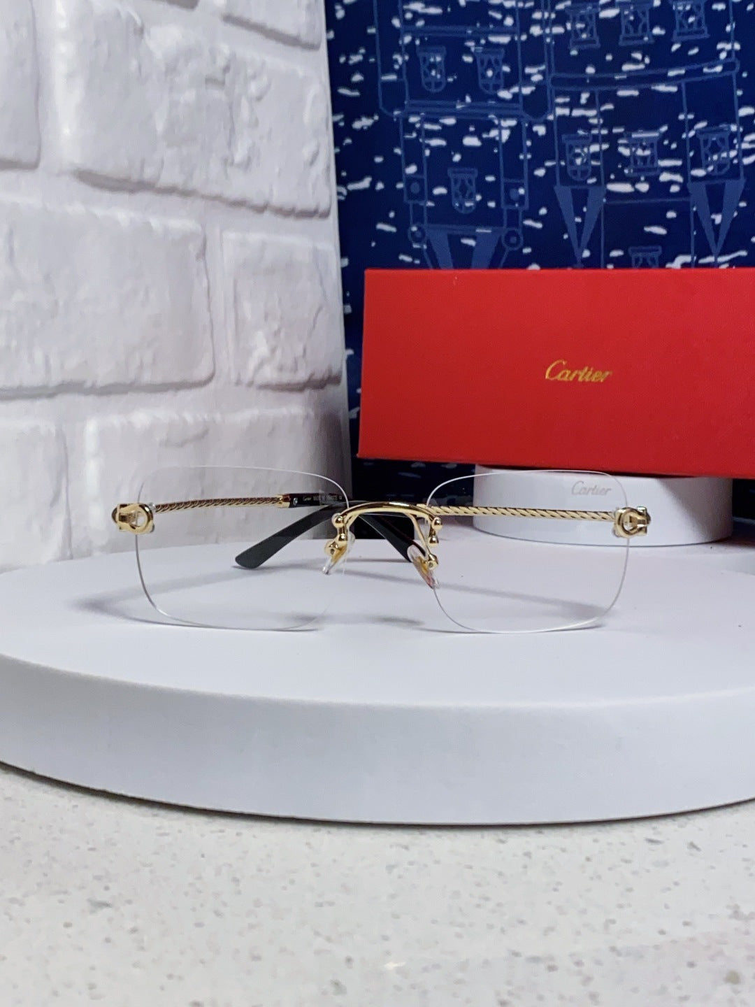 Cartier Lightweight Rimless Silver Lens Sunglasses for Men & Women - 415841 - detail image 2