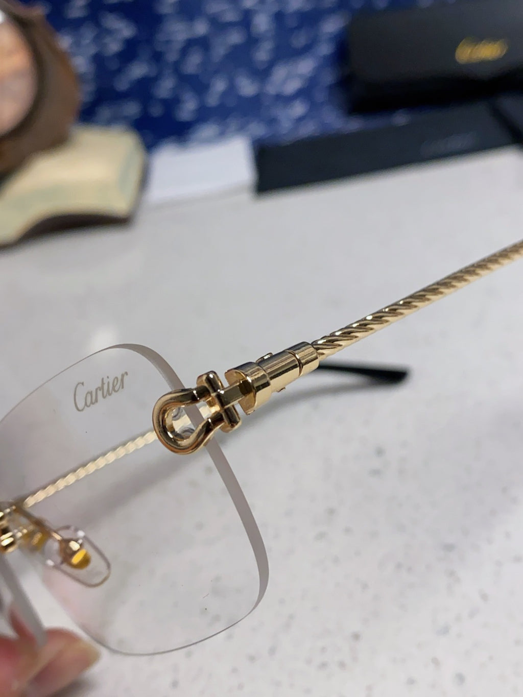 Cartier Lightweight Rimless Silver Lens Sunglasses for Men & Women - 415841 - detail image 7