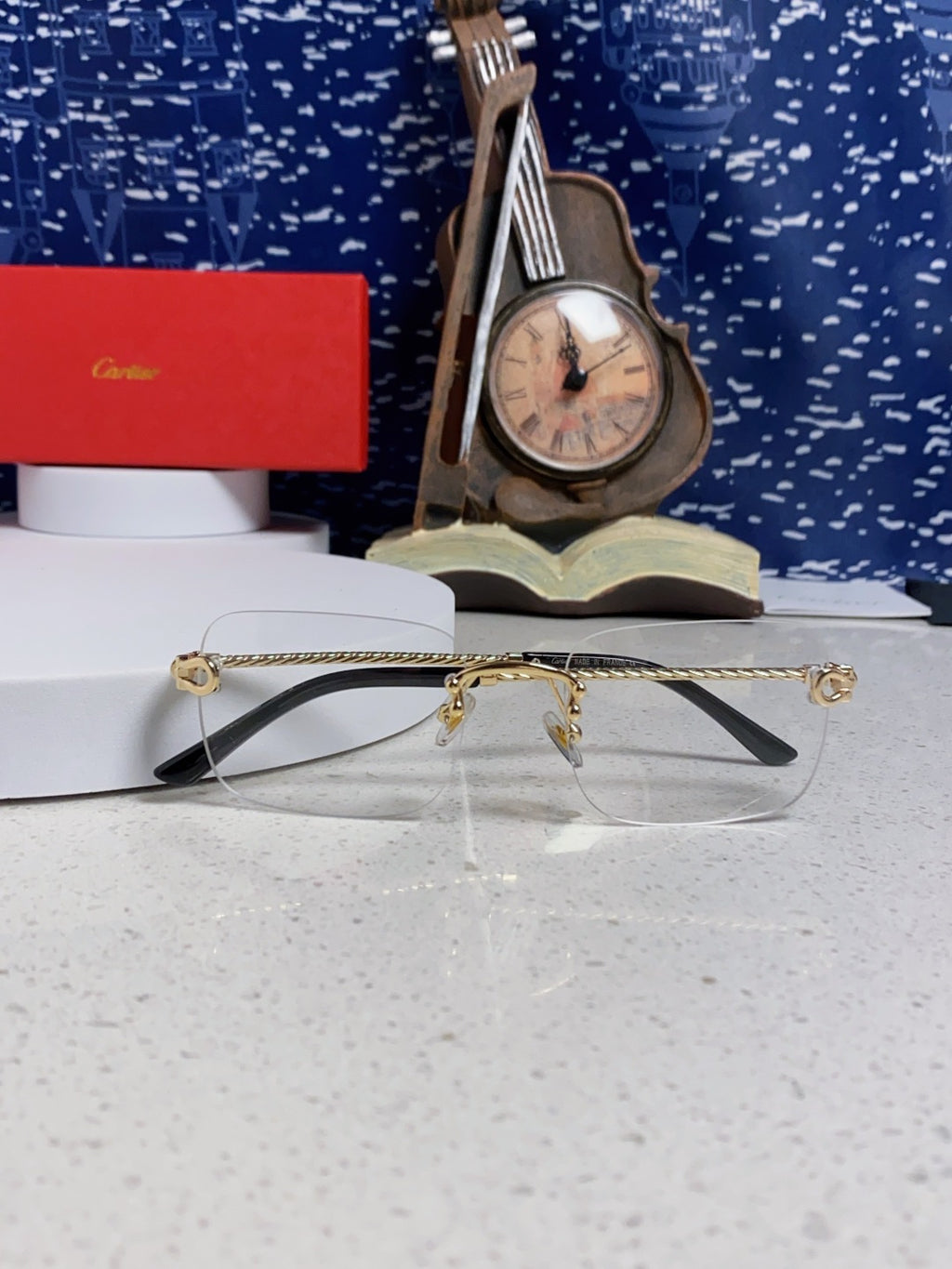 Cartier Lightweight Rimless Silver Lens Sunglasses for Men & Women - 415841 - detail image 9
