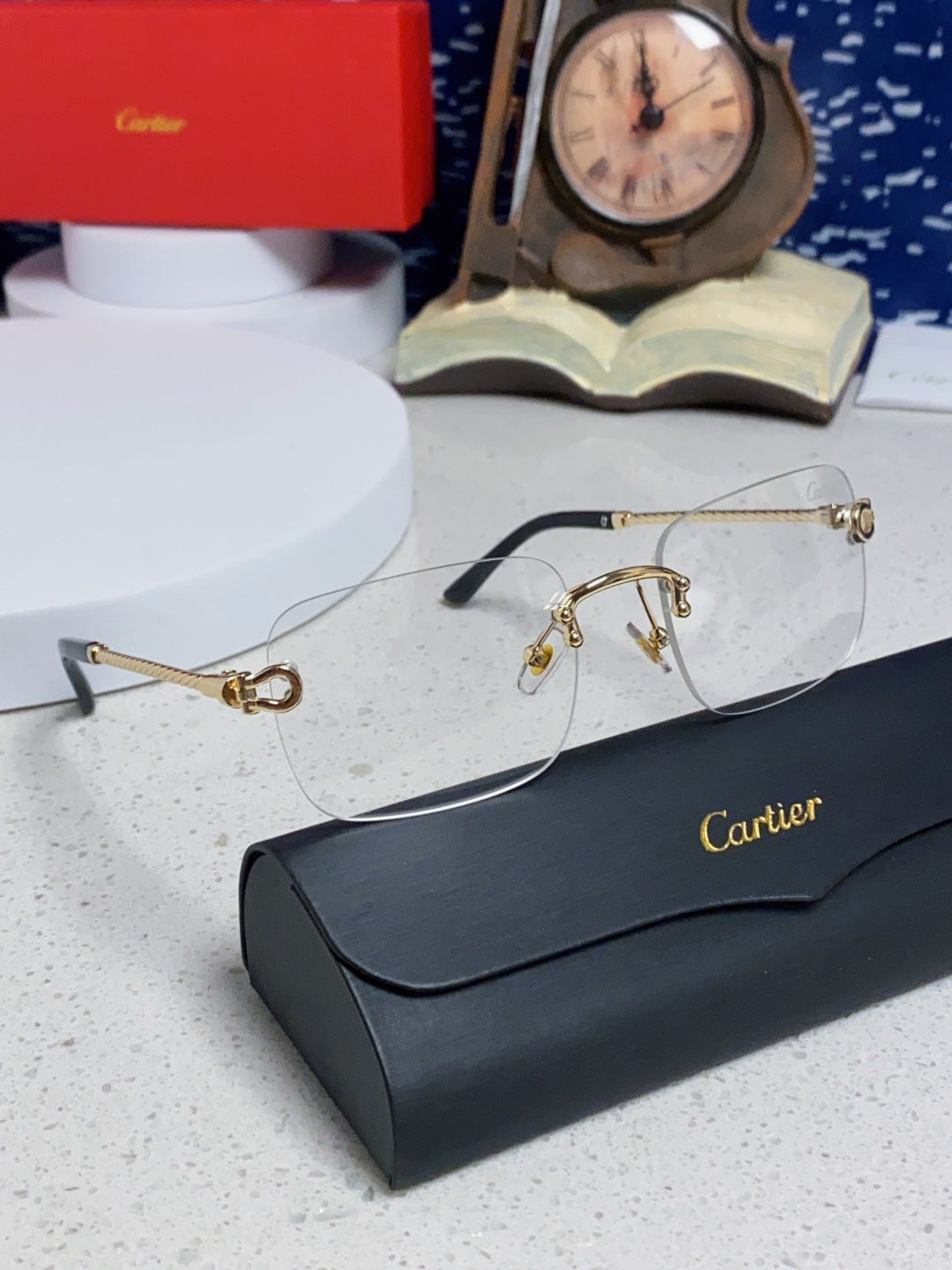 Cartier Lightweight Rimless Silver Lens Sunglasses for Men & Women - 415841 - detail image 10
