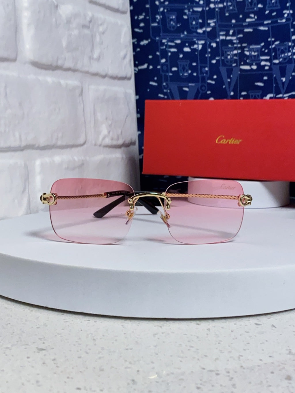 Cartier Lightweight Rimless Silver Lens Sunglasses for Men & Women - 449437 - detail image 12