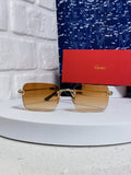 Cartier Lightweight Rimless Orange Lens Sunglasses for Men & Women - 449436