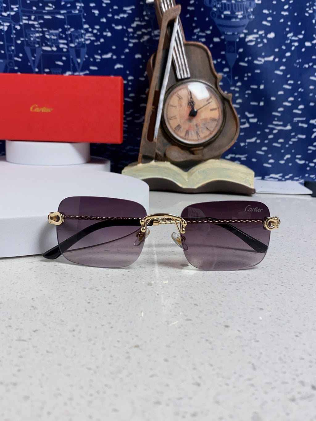 Cartier Lightweight Rimless Silver Lens Sunglasses for Men & Women - 415845 - detail image 9