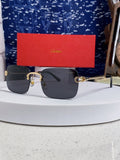 Cartier Lightweight Rimless Black Lens Sunglasses for Men & Women - 449438