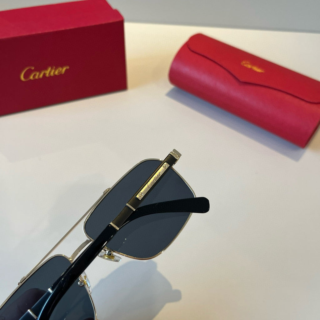 Cartier Lightweight Metal Rimless Brown Lens Sunglasses for Men & Wom - 415923 - detail image 7