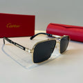 Cartier Lightweight Metal Rimless Brown Lens Sunglasses for Men & Wom - 487376