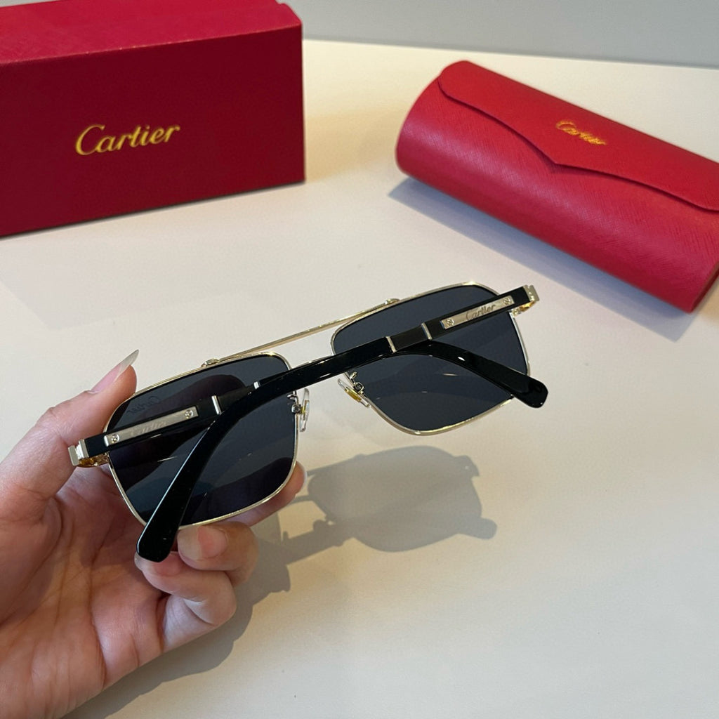 Cartier Lightweight Metal Rimless Brown Lens Sunglasses for Men & Wom - 487376 - detail image 8