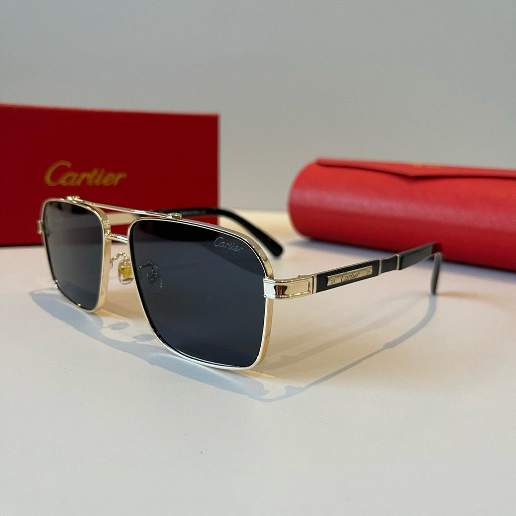 Cartier Lightweight Metal Rimless Brown Lens Sunglasses for Men & Wom - 487376 - detail image 3