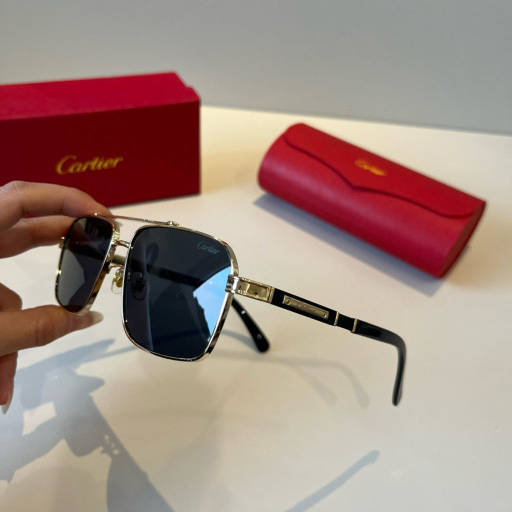 Cartier Lightweight Metal Rimless Brown Lens Sunglasses for Men & Wom - 487376 - detail image 4