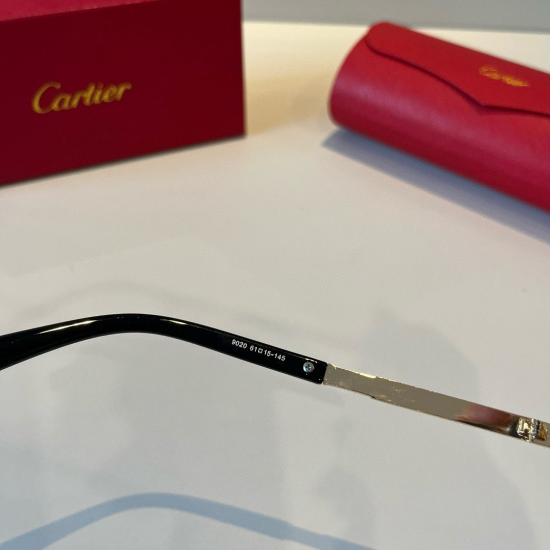 Cartier Lightweight Metal Rimless Brown Lens Sunglasses for Men & Wom - 487376 - detail image 9