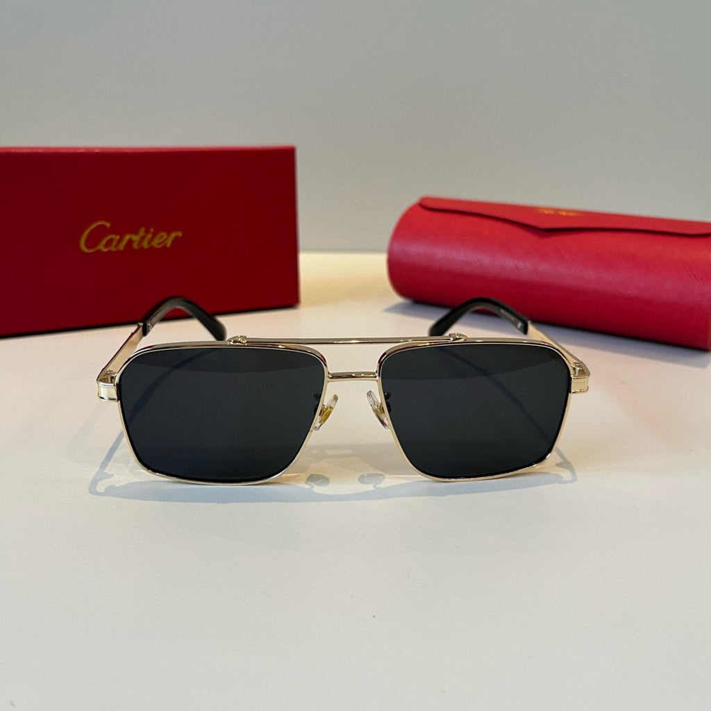 Cartier Lightweight Metal Rimless Brown Lens Sunglasses for Men & Wom - 487376 - detail image 2