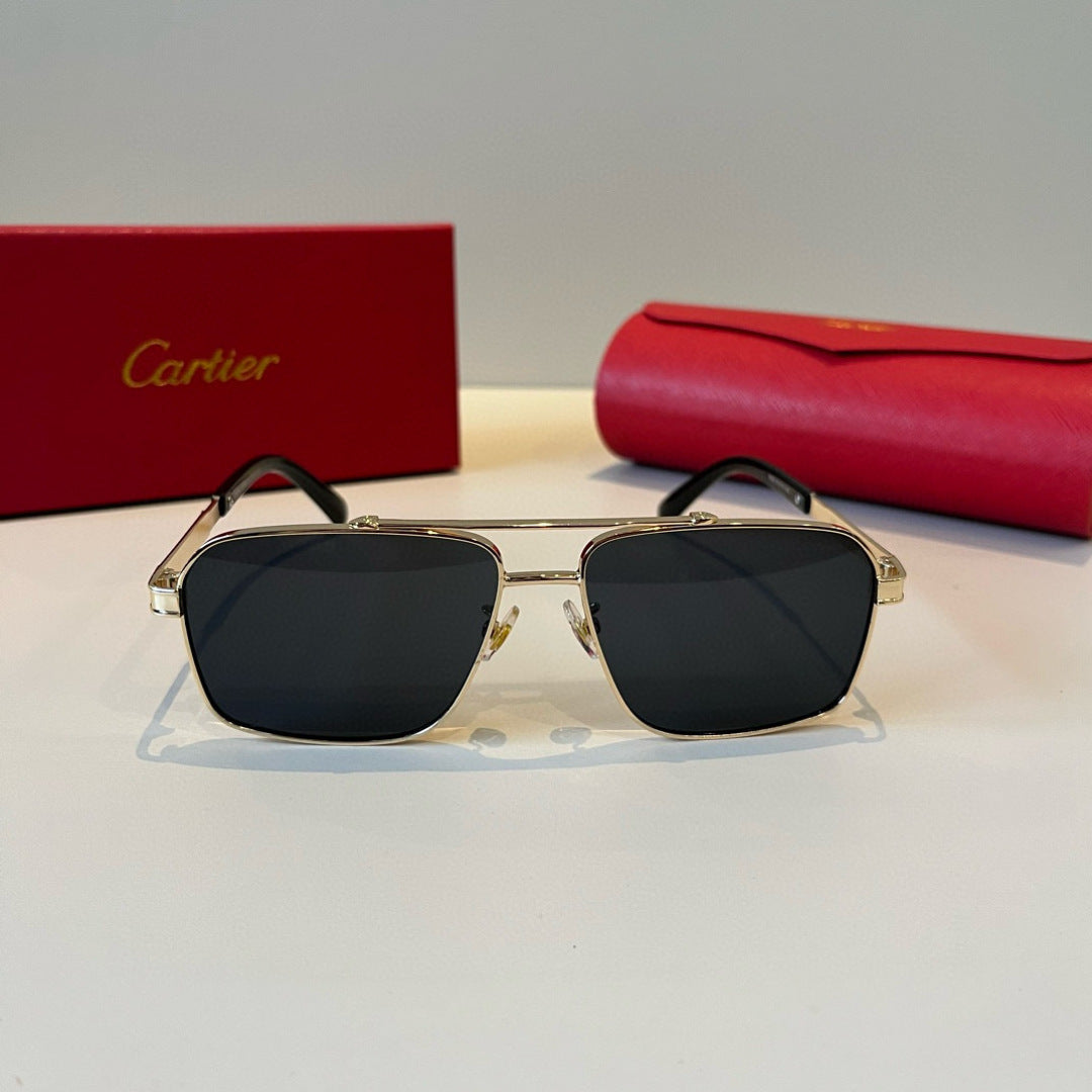 Cartier Lightweight Metal Rimless Brown Lens Sunglasses for Men & Wom - 487376 - detail image 2