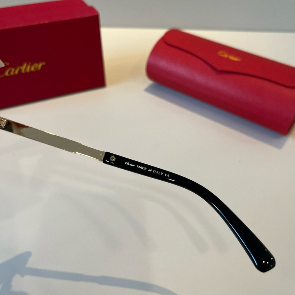 Cartier Lightweight Metal Rimless Brown Lens Sunglasses for Men & Wom - 415923 - detail image 10